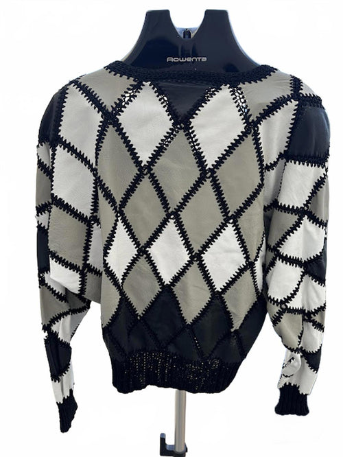 BUBU Beverly Hills Leather Patch Sweater
