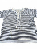 Michael Kors Striped Lace-Up Top L