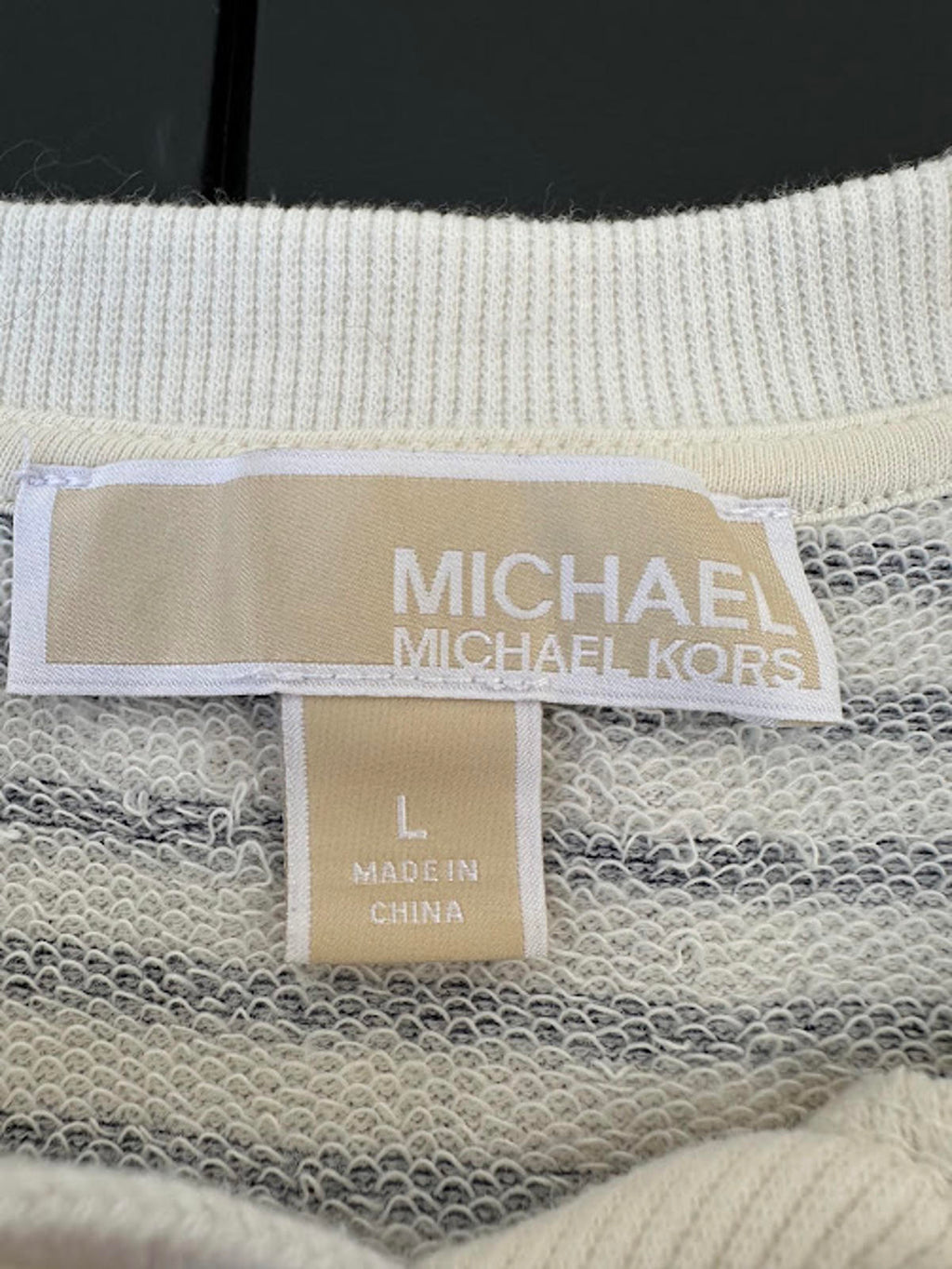 Michael Kors Striped Lace-Up Top L