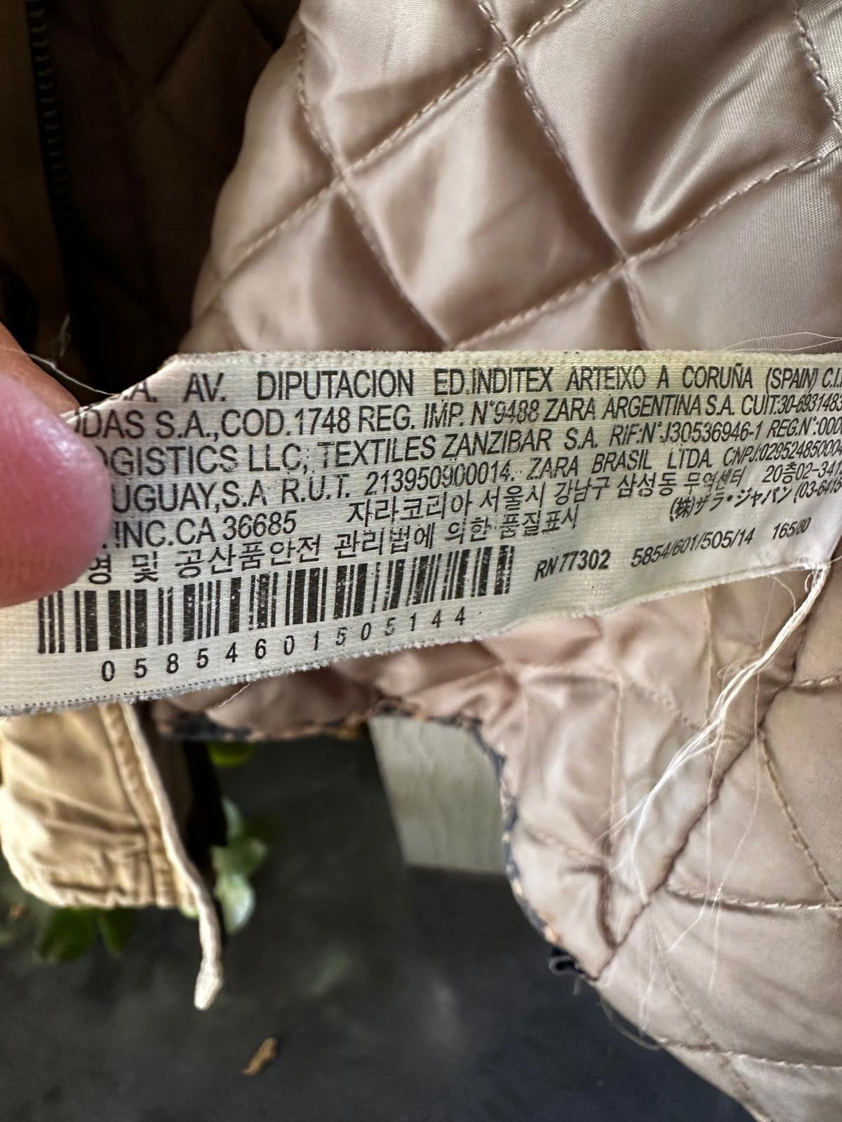 Zara Girls Olive Green Hooded Parka Jacket Sherpa Lined Utility Coat Size 13/14