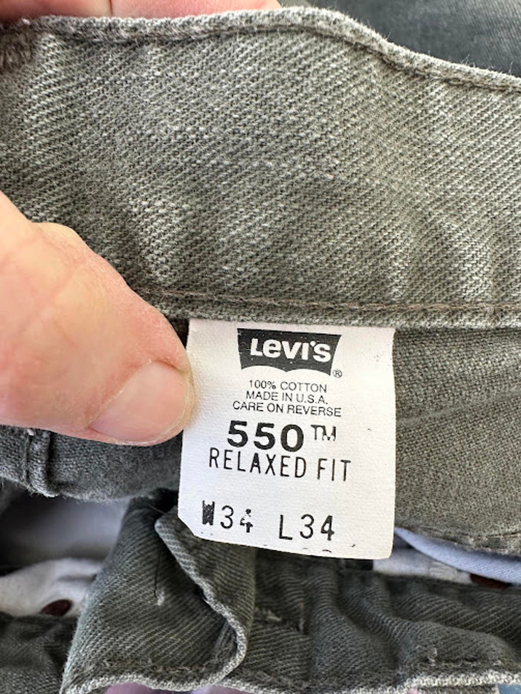 Levi’s 550 Green Gray Relaxed Jeans USA 34x34