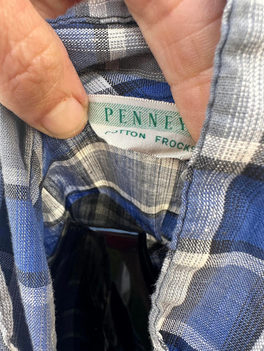Vintage Penneys Plaid Cotton Frock House Dress