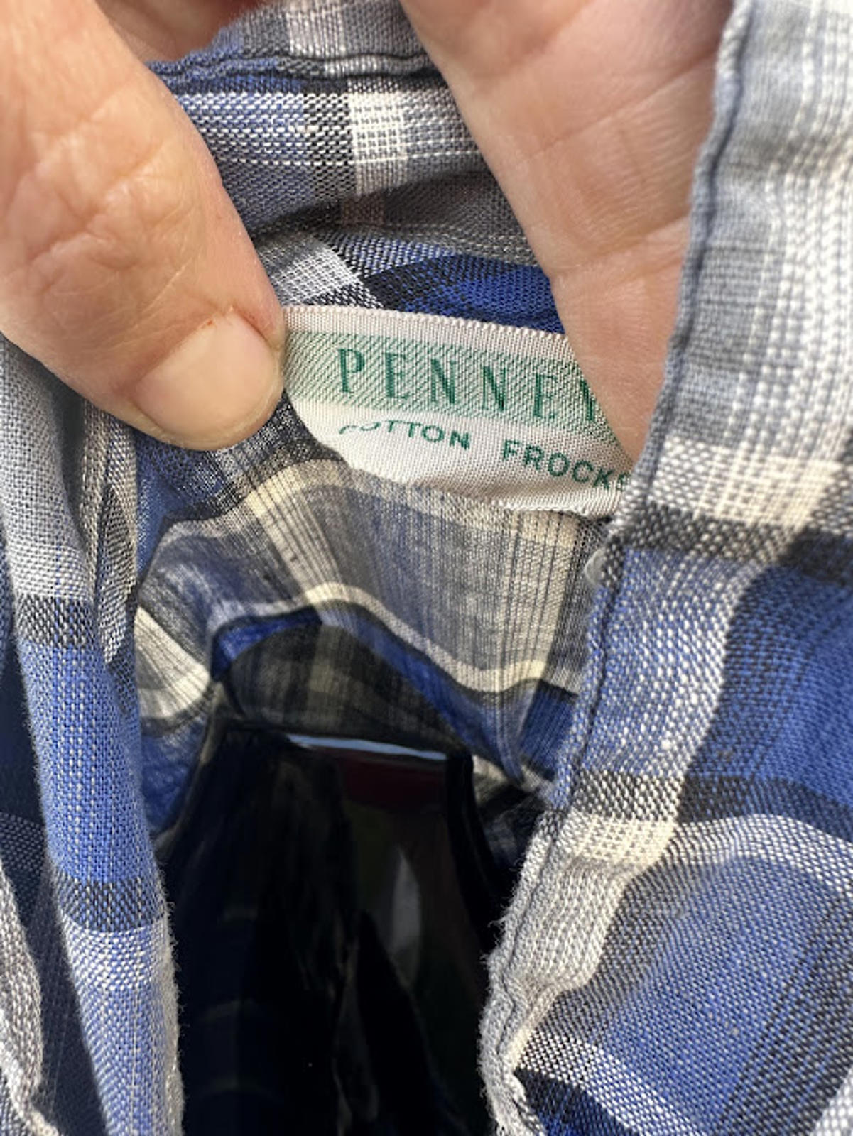 Vintage Penneys Plaid Cotton Frock House Dress