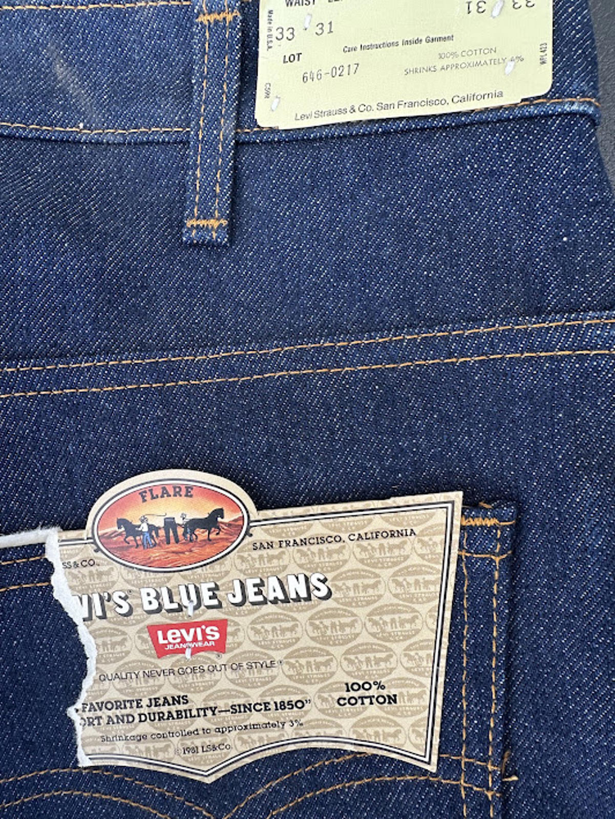 Vintage Levi’s 3331 Flare Jeans USA Deadstock 32x31