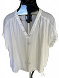 GAP White V-Neck Cap Sleeve Blouse XXL