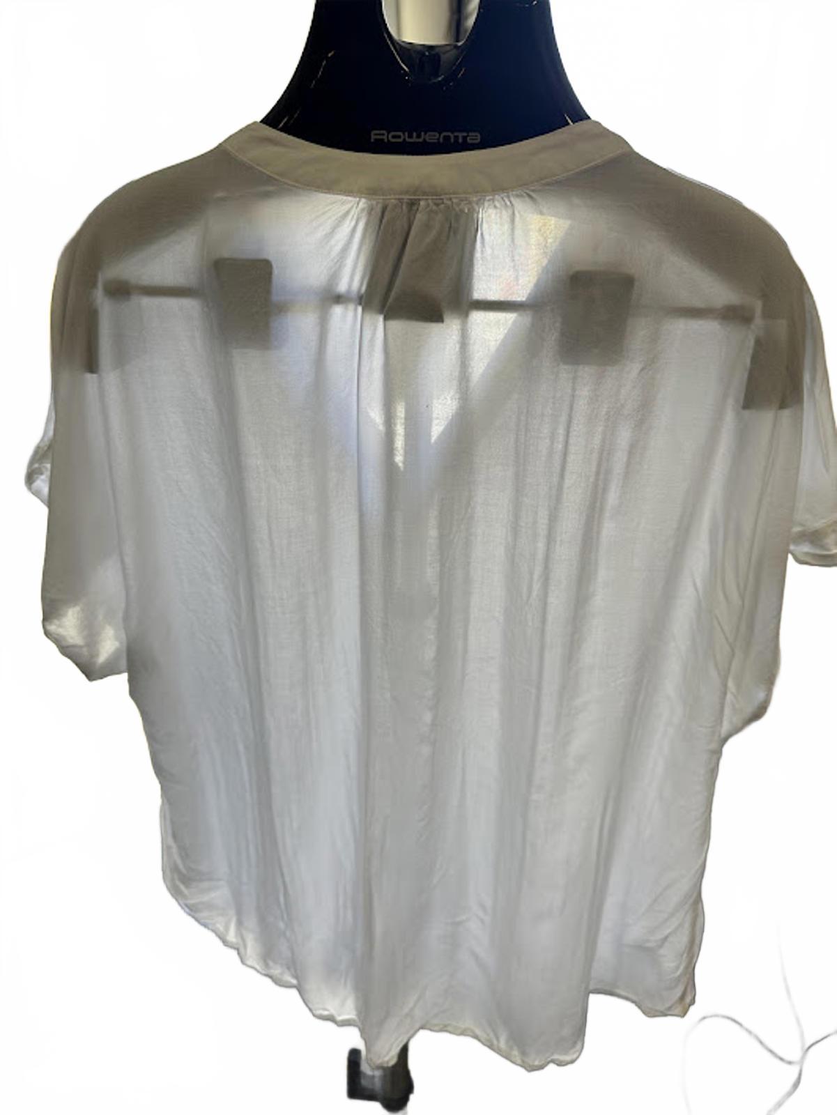 GAP White V-Neck Cap Sleeve Blouse XXL