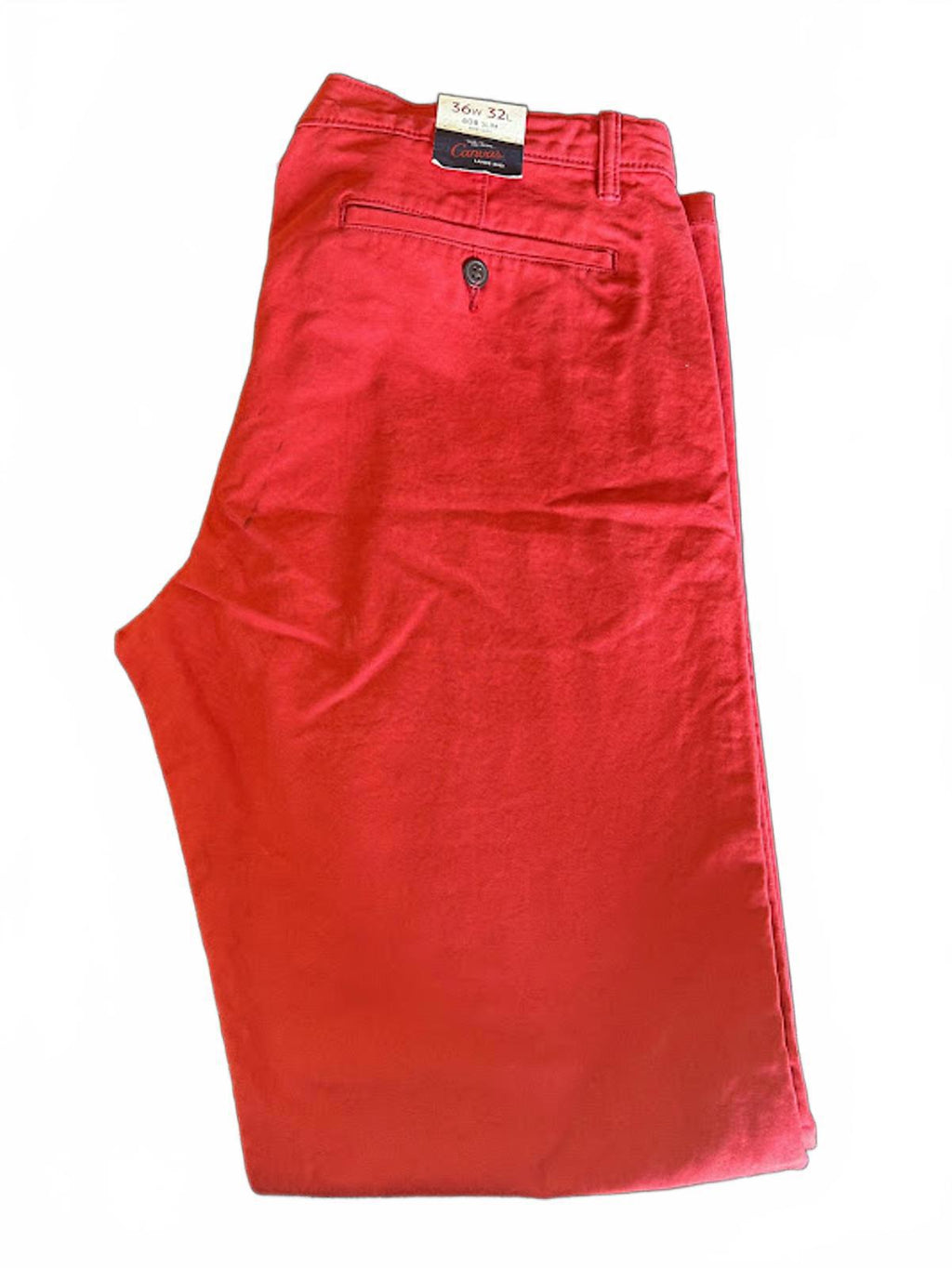 Lands’ End Canvas 608 Slim Red Pants 36x32 NWT