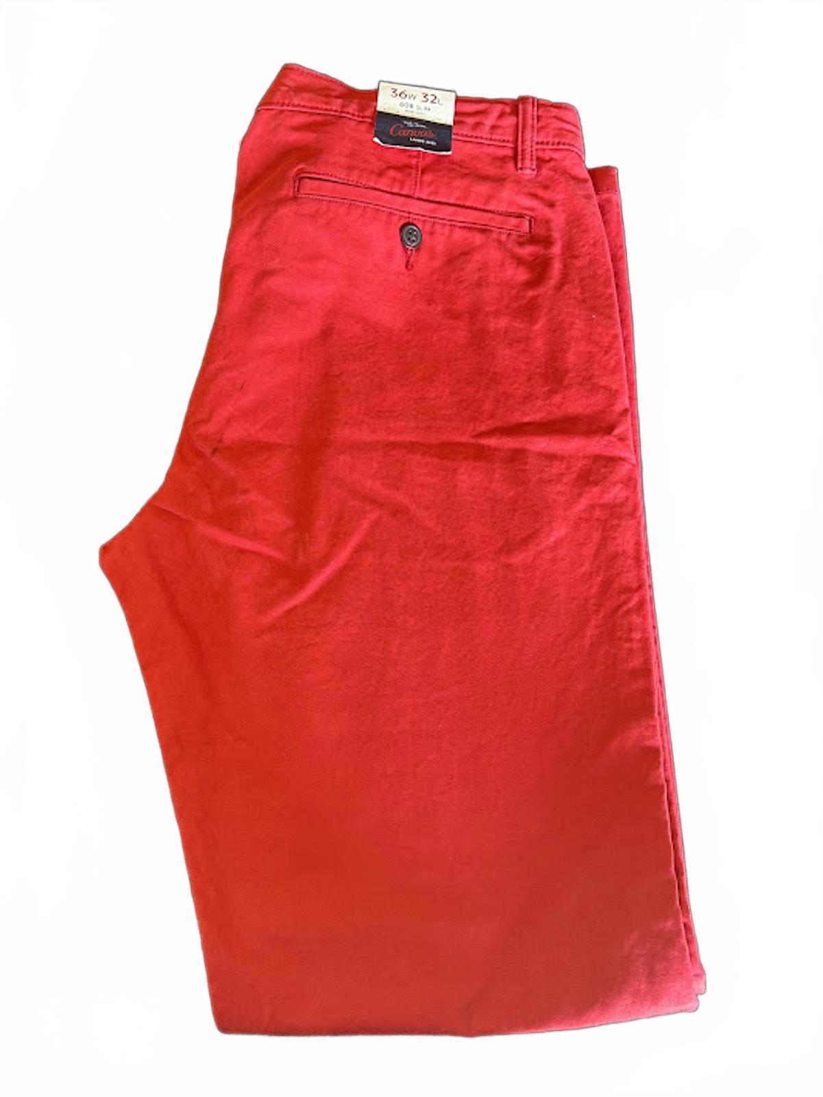 Lands’ End Canvas 608 Slim Red Pants 36x32 NWT
