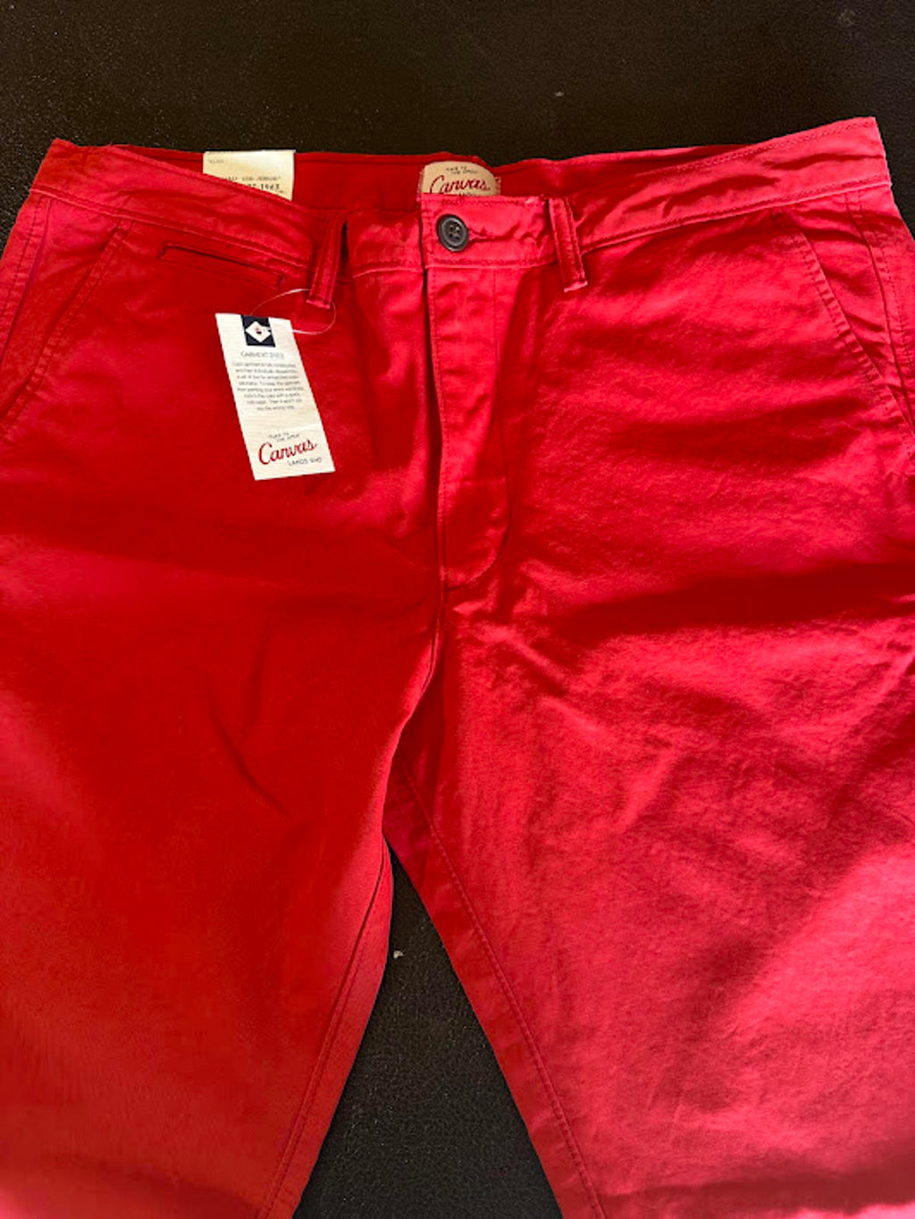 Lands’ End Canvas 608 Slim Red Pants 36x32 NWT