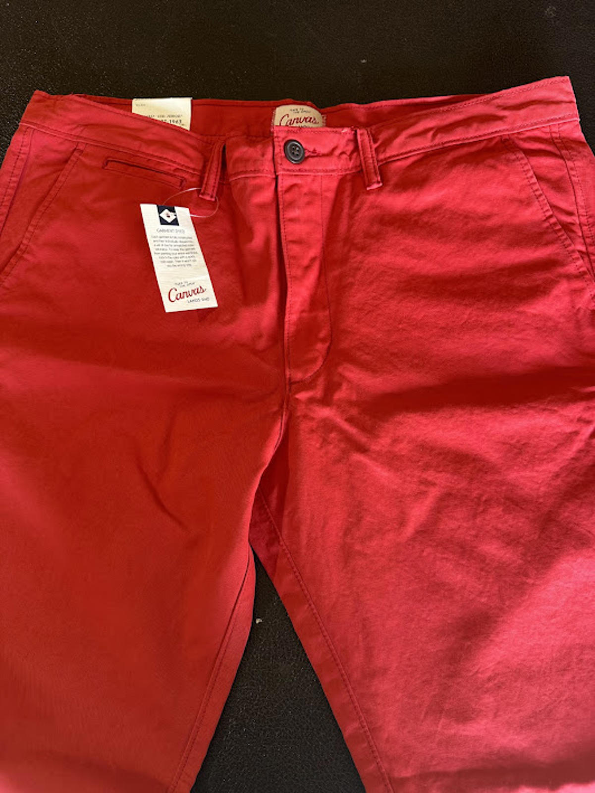 Lands’ End Canvas 608 Slim Red Pants 36x32 NWT