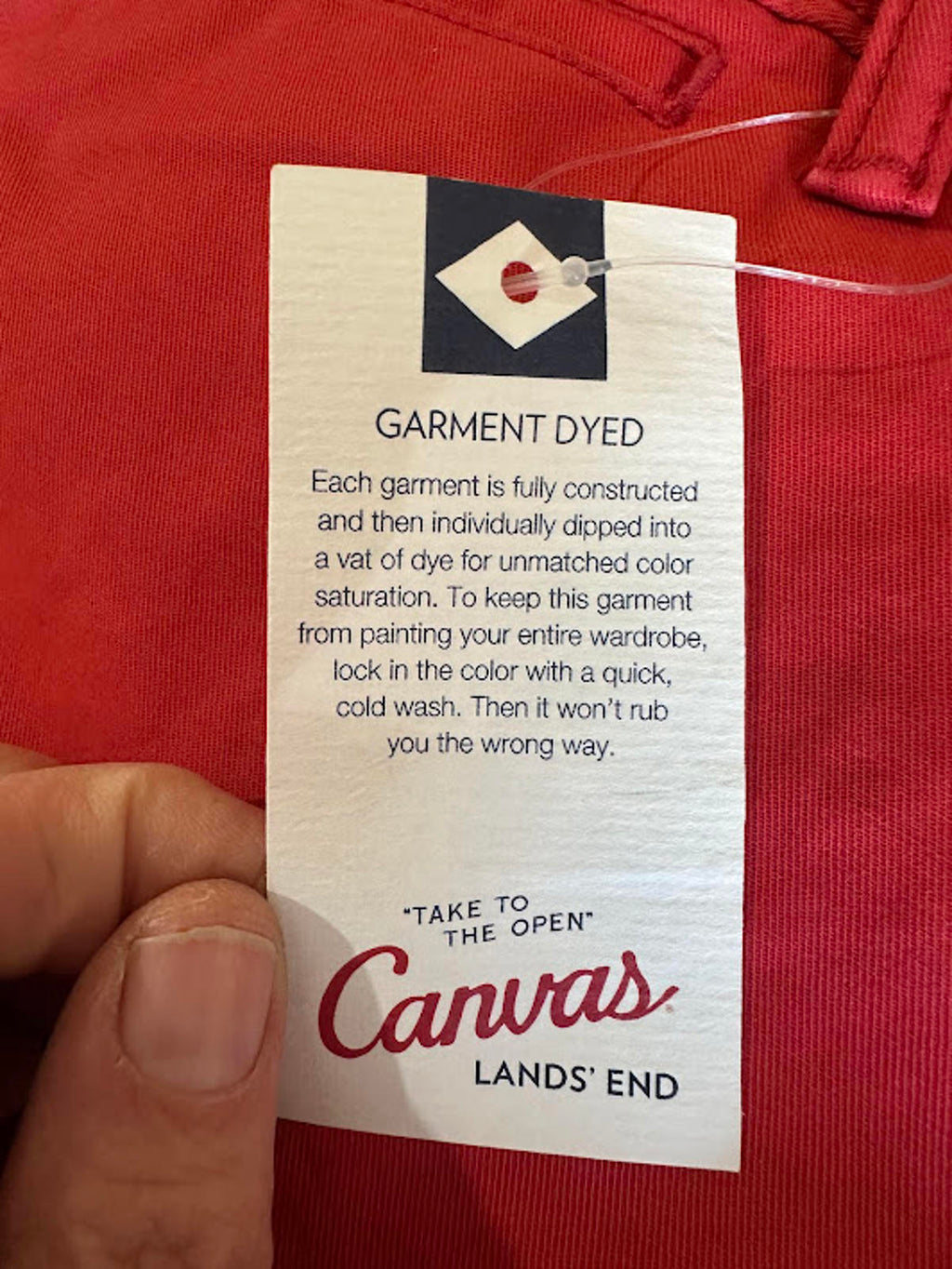 Lands’ End Canvas 608 Slim Red Pants 36x32 NWT