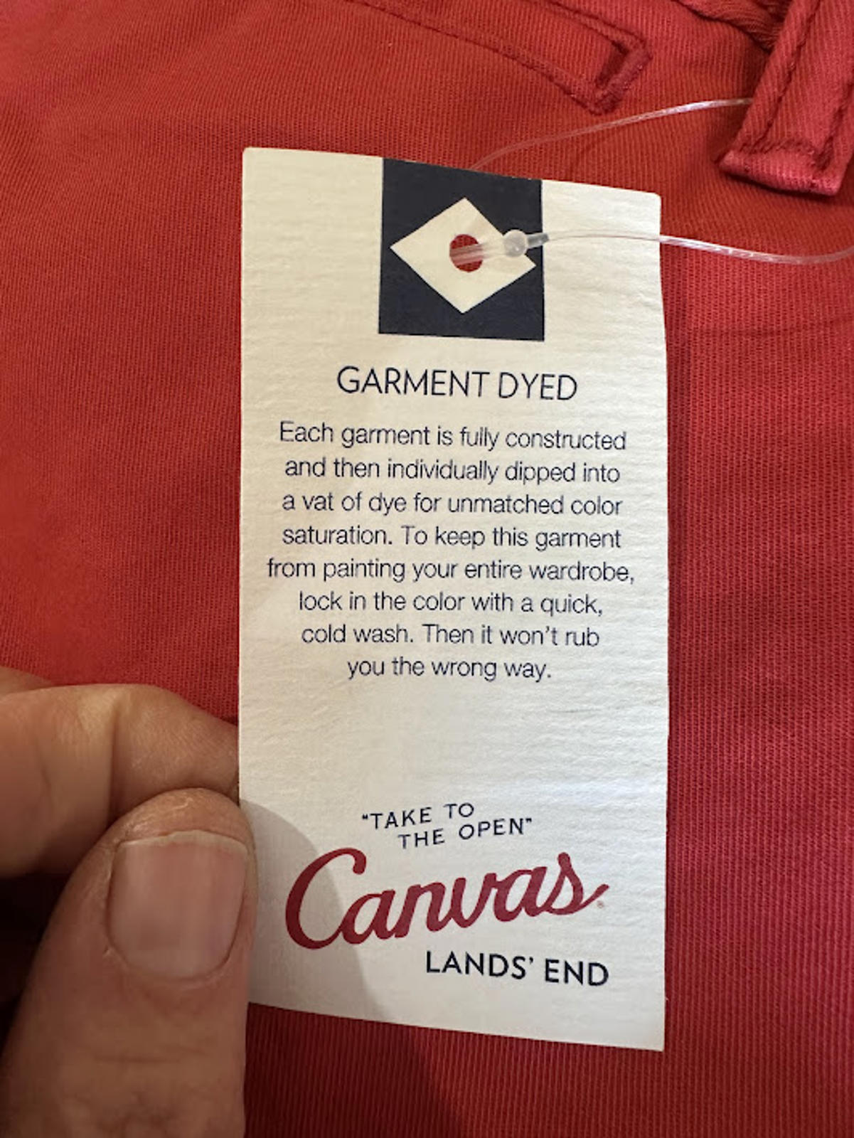 Lands’ End Canvas 608 Slim Red Pants 36x32 NWT