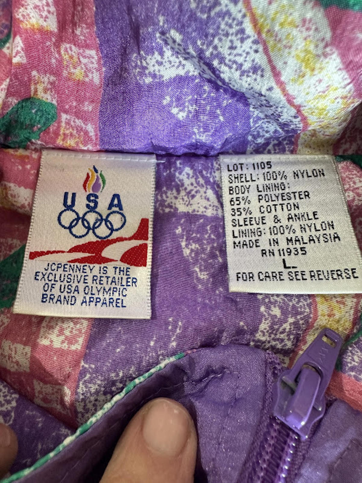 Vintage USA Olympic JCPenney Windbreaker L