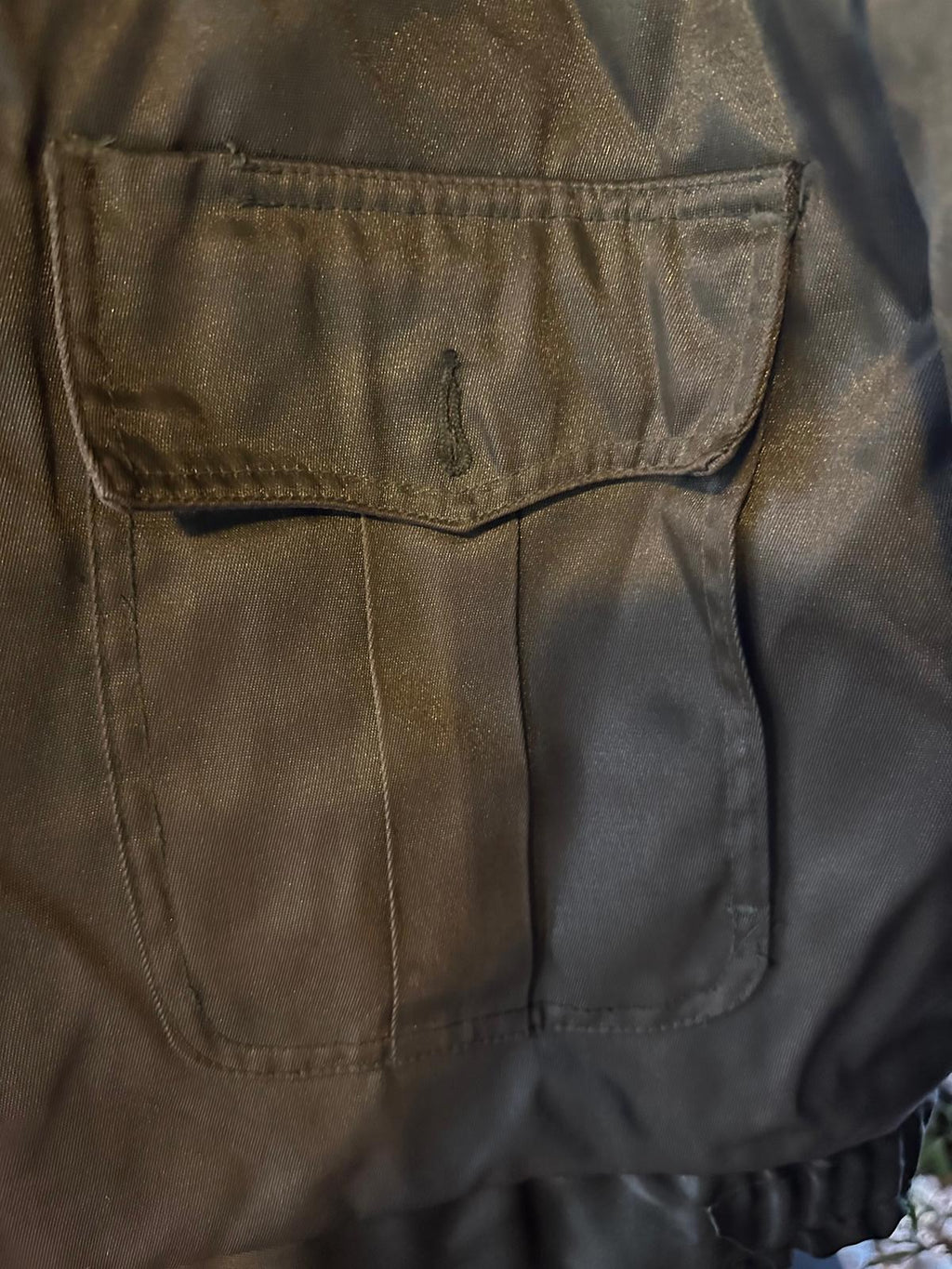 Vintage Capitol Uniform Olive Bomber Jacket Faux Fur Collar