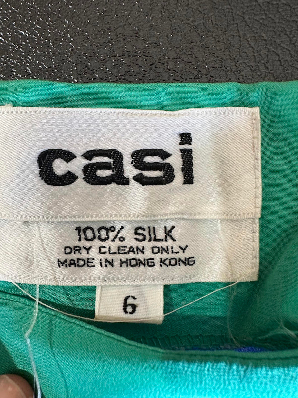 Casi Silk Colorblock Dress Blue Green Size 6 Hong Kong
