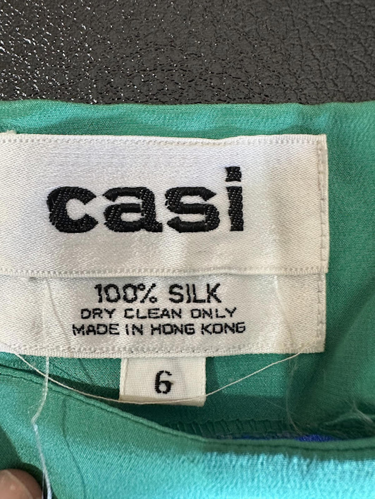 Casi Silk Colorblock Dress Blue Green Size 6 Hong Kong