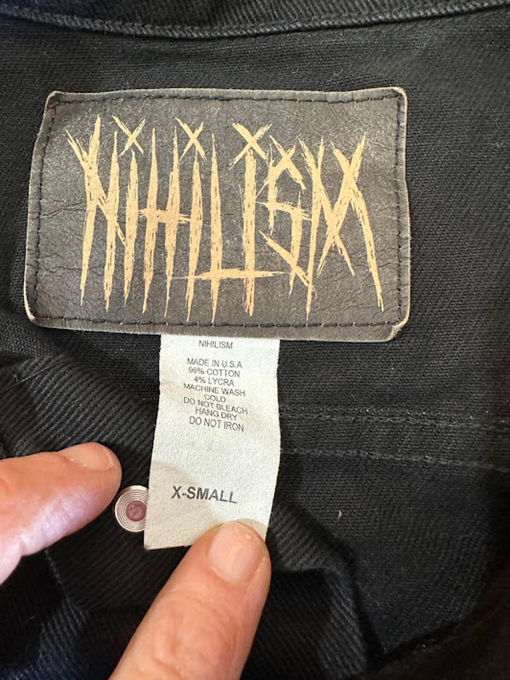 Nihilism Black Denim Jacket USA XS