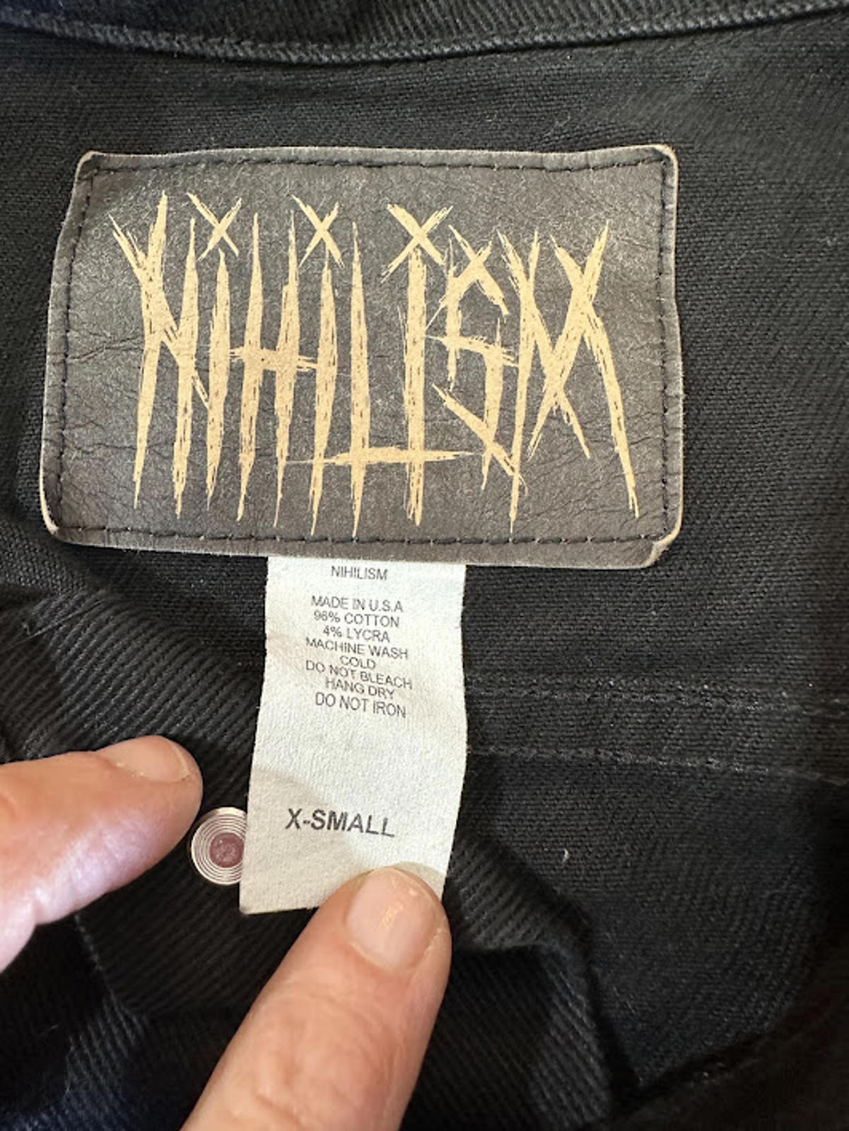 Nihilism Black Denim Jacket USA XS