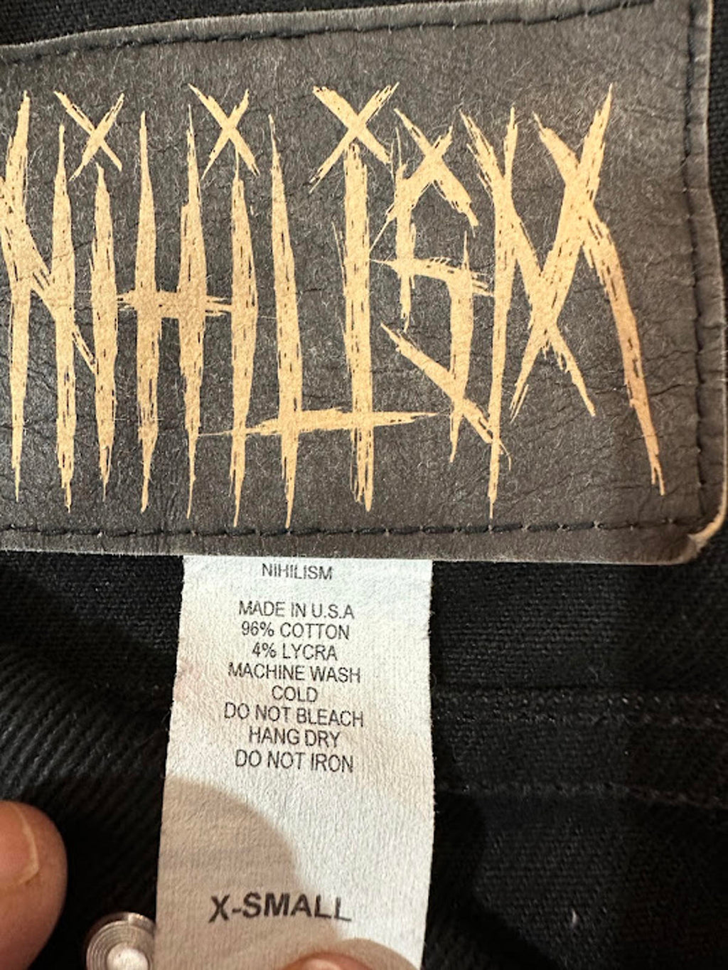 Nihilism Black Denim Jacket USA XS