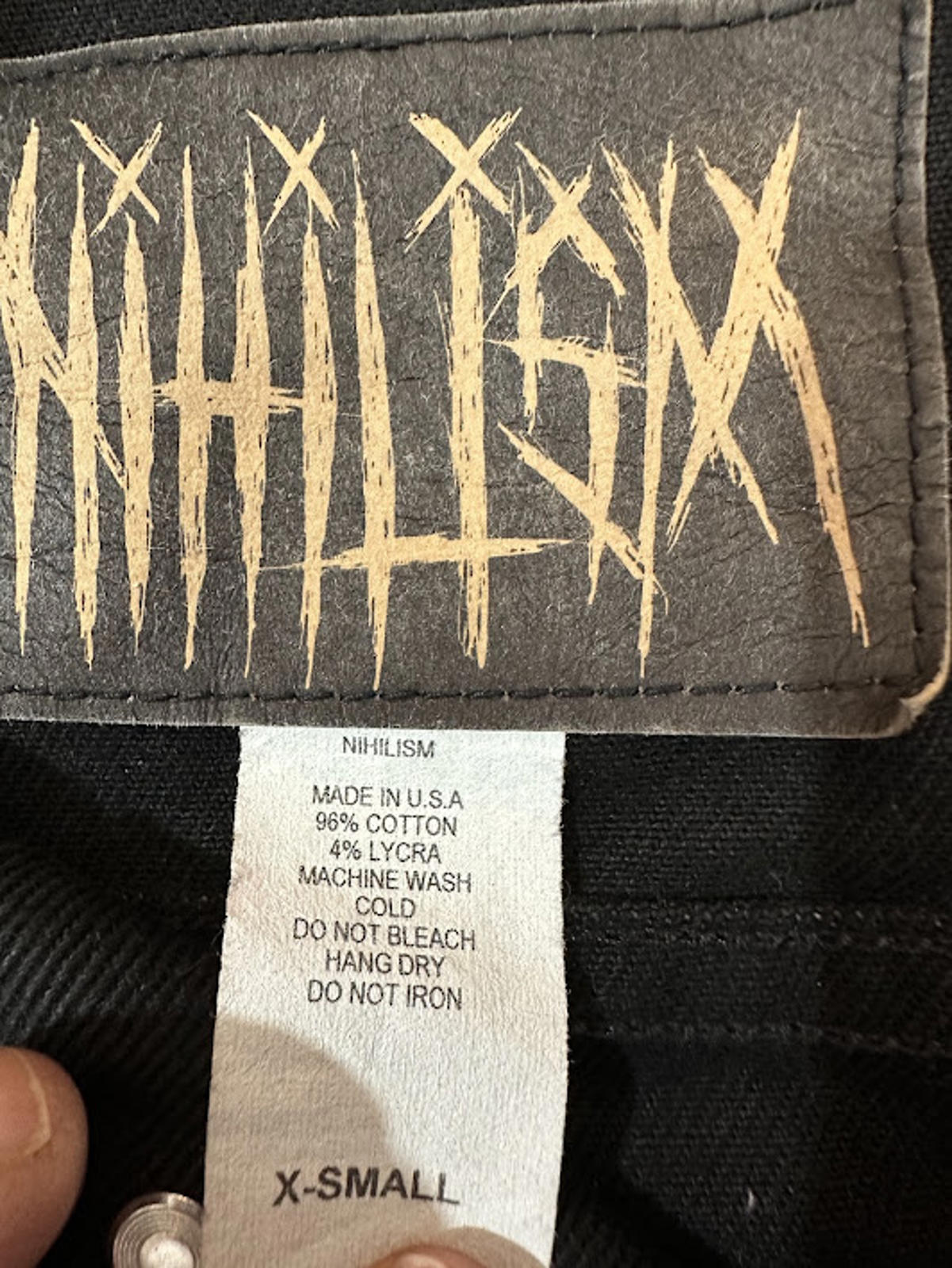 Nihilism Black Denim Jacket USA XS