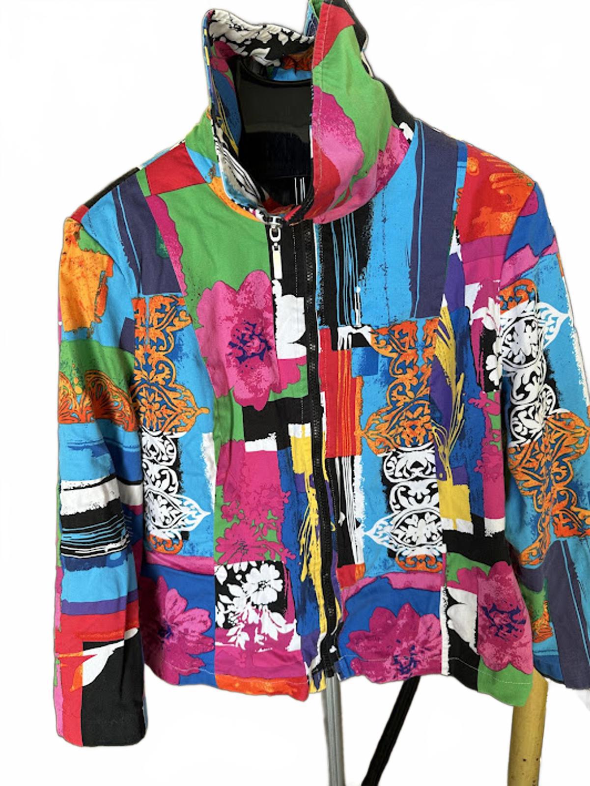 Vintage Colorblock Abstract Jacket Cotton Spandex Erin