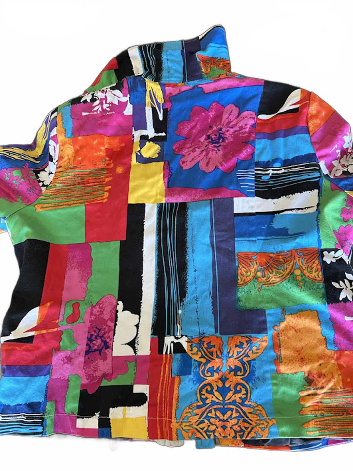 Vintage Colorblock Abstract Jacket Cotton Spandex Erin