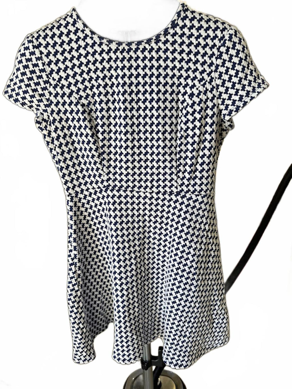 Speechless Blue White Houndstooth Dress M