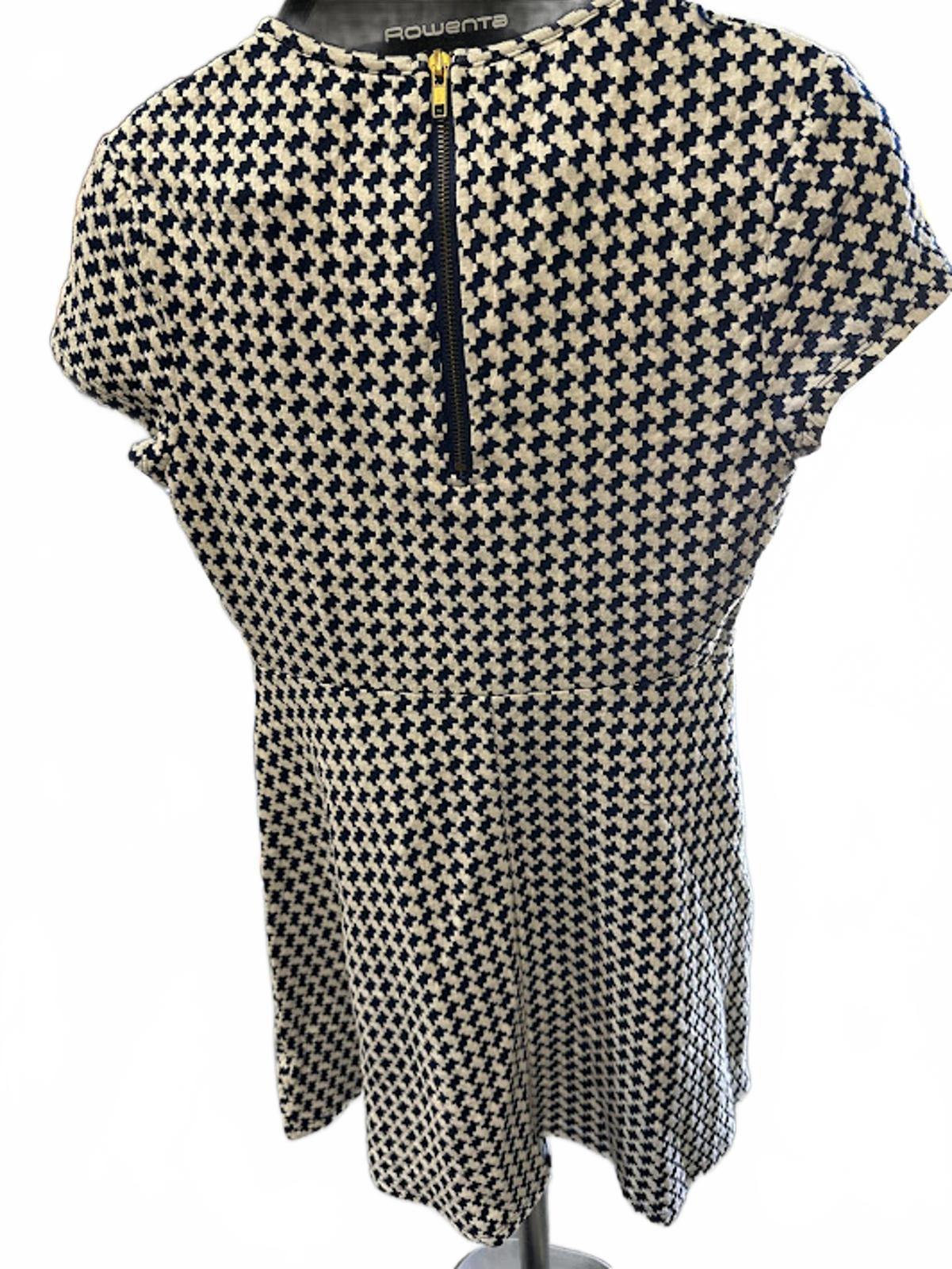 Speechless Blue White Houndstooth Dress M