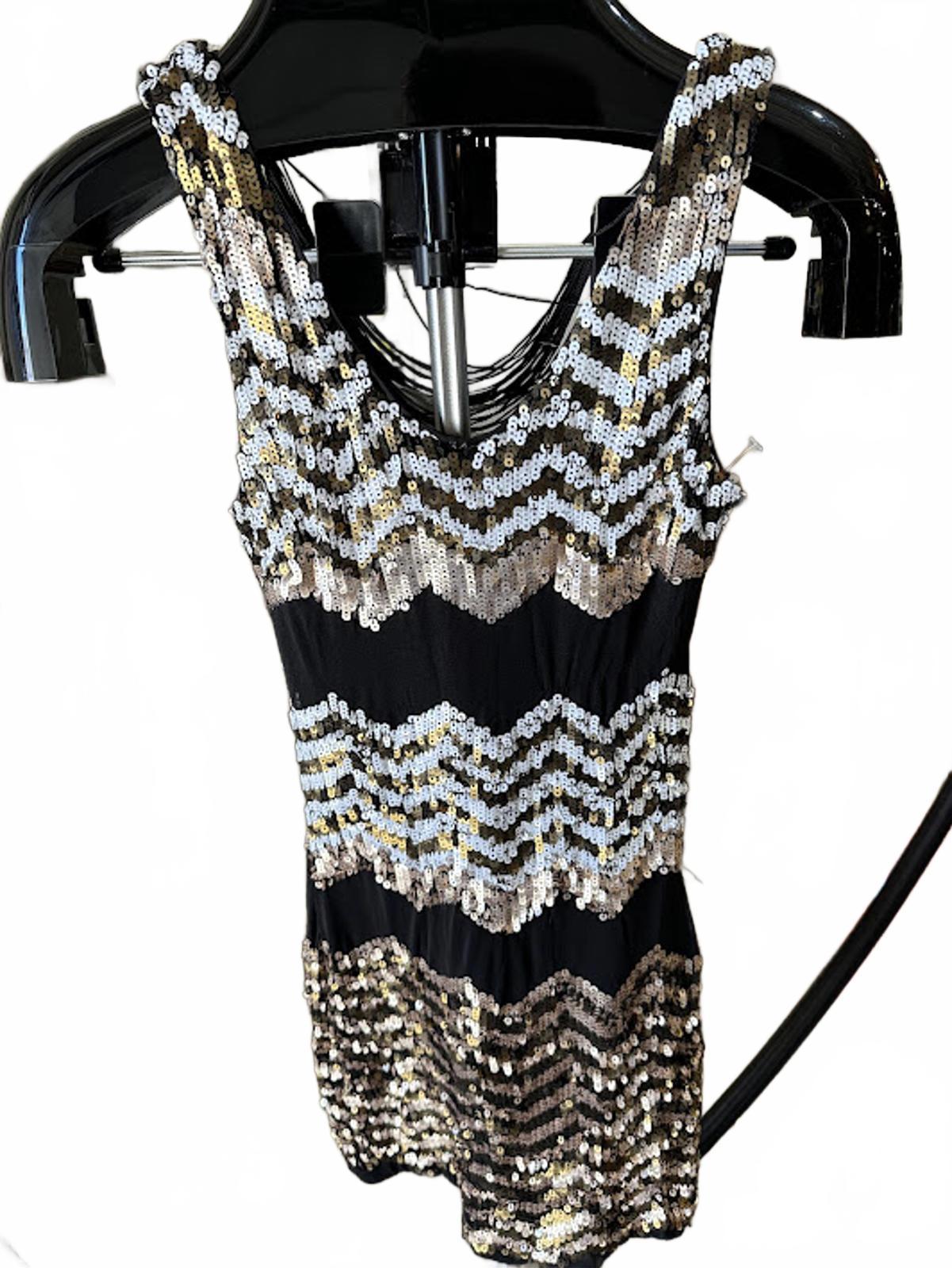 Bebe Sequin Fringe Cocktail Dress XS