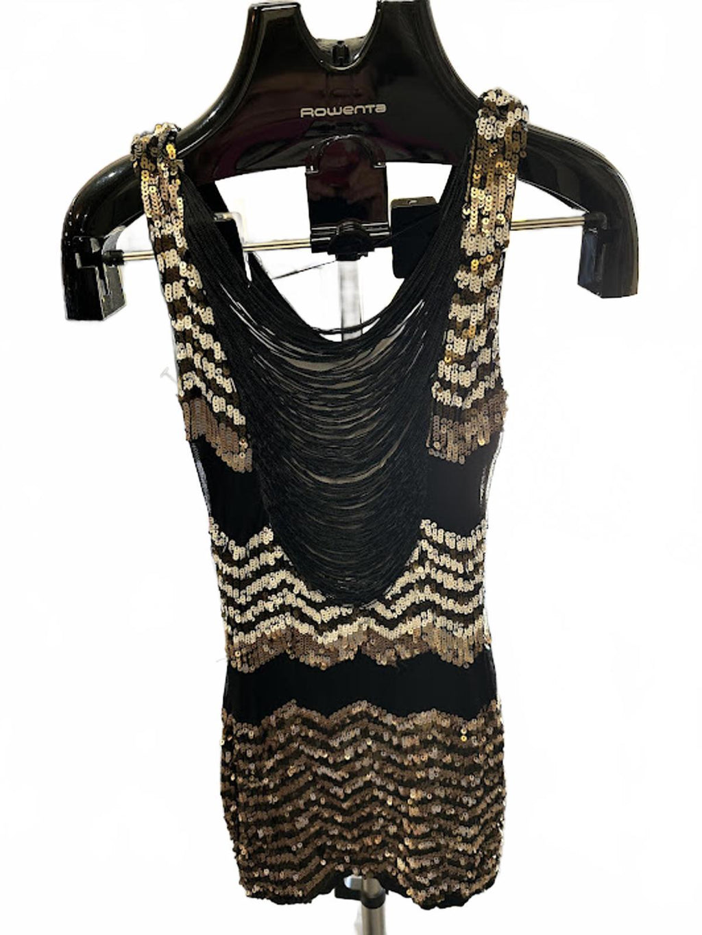 Bebe Sequin Fringe Cocktail Dress XS