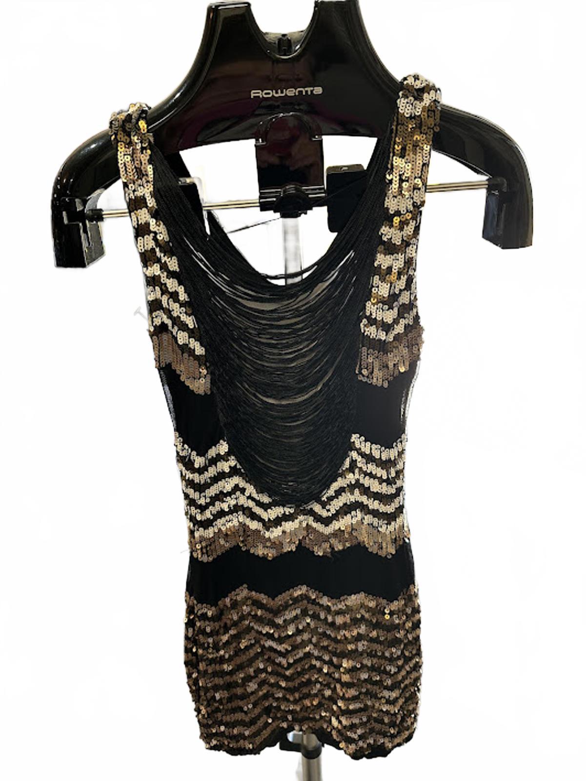 Bebe Sequin Fringe Cocktail Dress XS