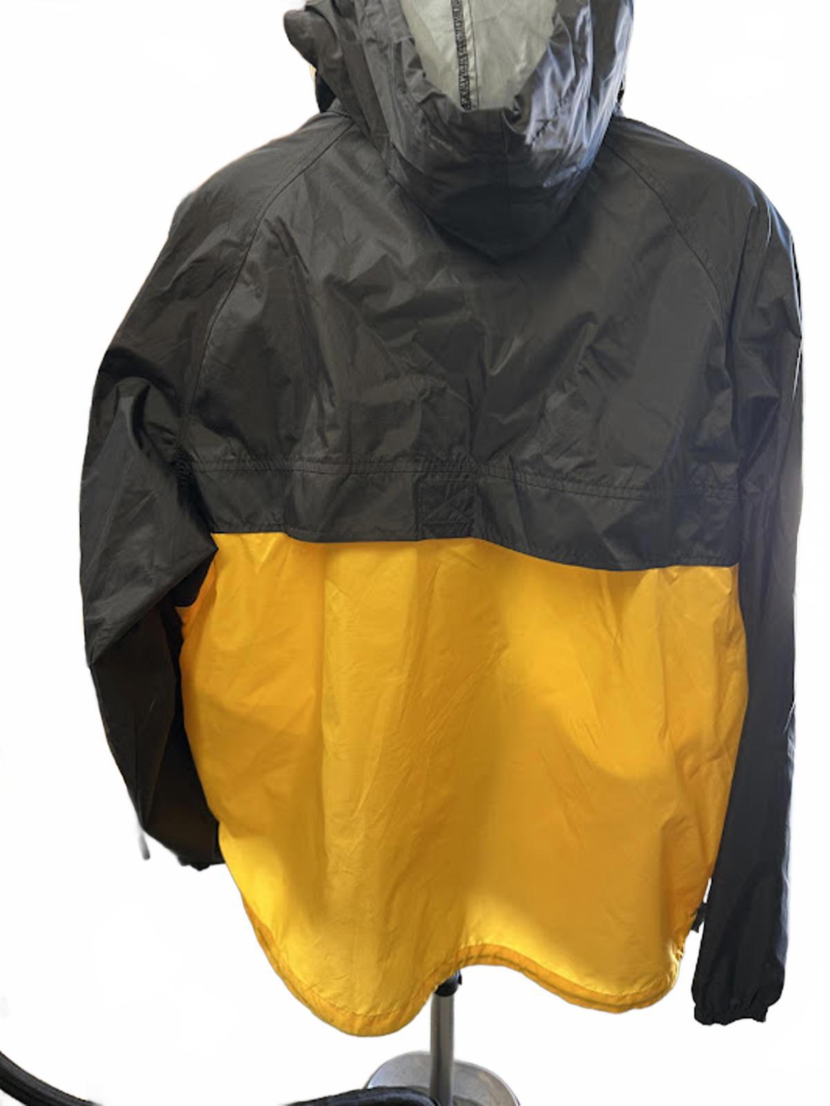 Columbia Black Yellow Hooded Windbreaker Jacket
