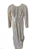 Honey Qiao Gold Sequin Evening Gown US2 NWT
