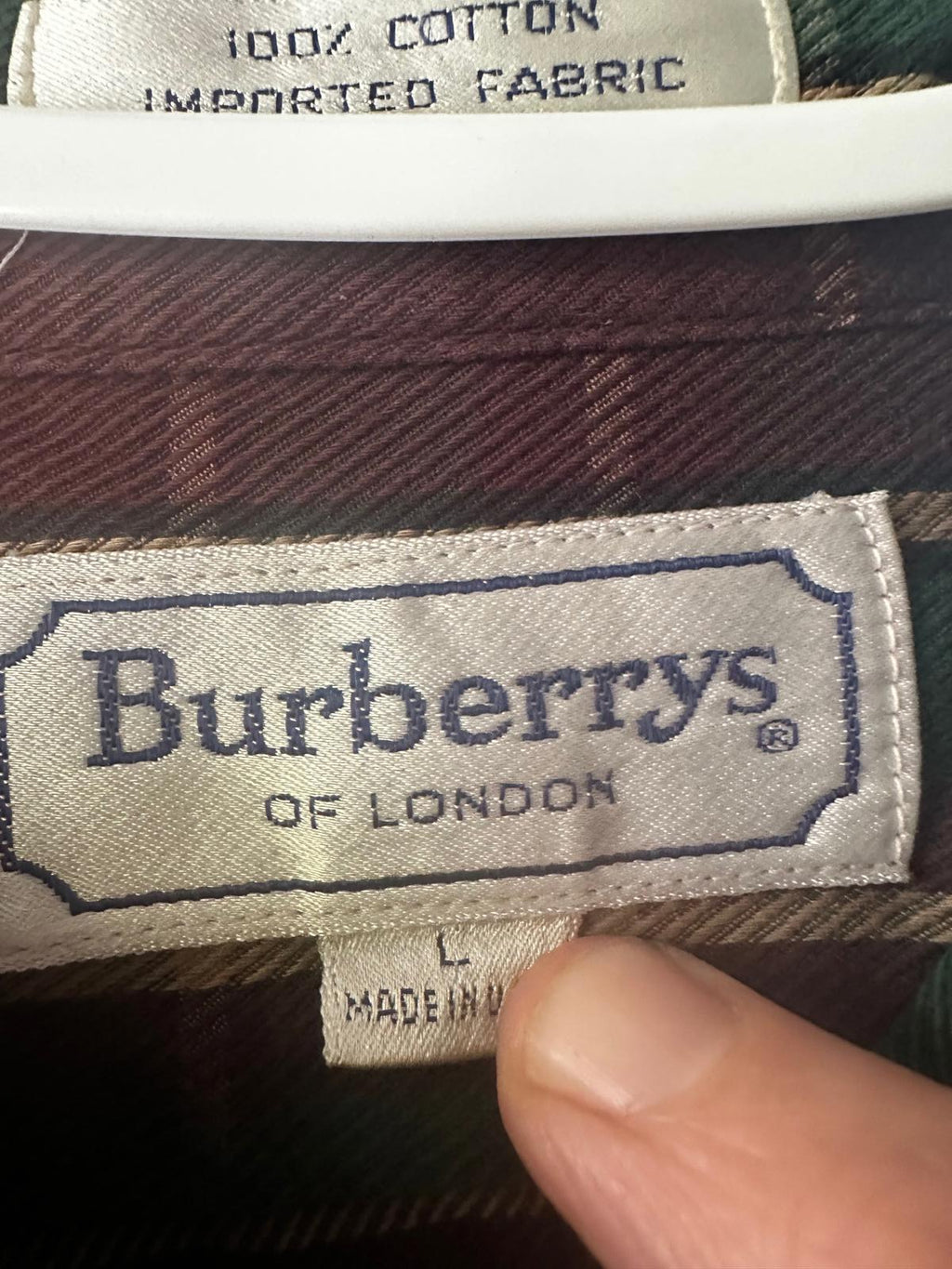 Vintage Burberrys of London Plaid Cotton Shirt XL