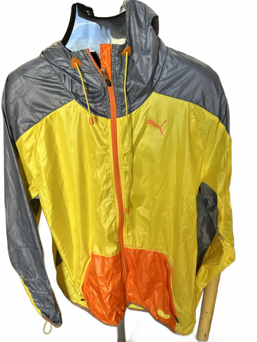 Puma Sport Lifestyle Yellow Gray Windbreaker L