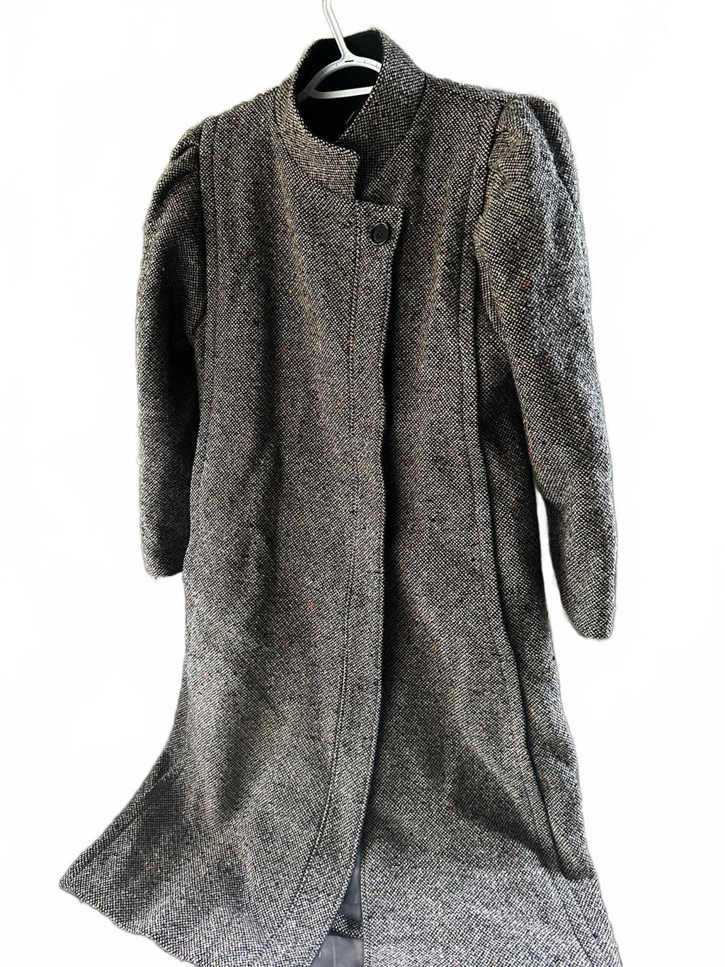 Vintage 80s Concept Wool Overcoat Women’s 7 Tweed Made in USA Long Jacket