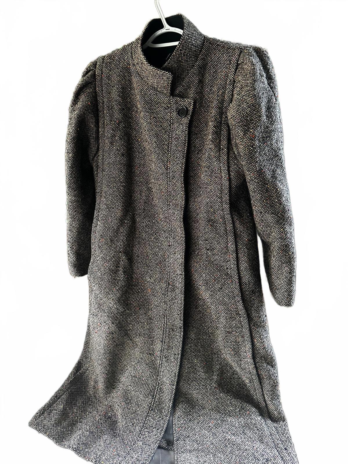 Vintage 80s Concept Wool Overcoat Women’s 7 Tweed Made in USA Long Jacket