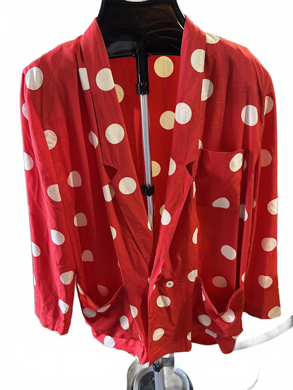 Liz Claiborne Red Polka Dot Silk Blouse 8