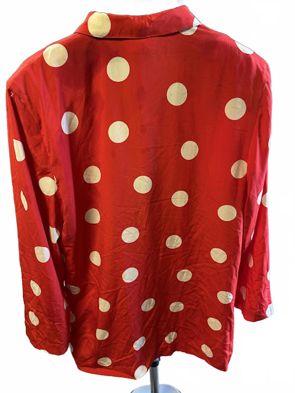 Liz Claiborne Red Polka Dot Silk Blouse 8