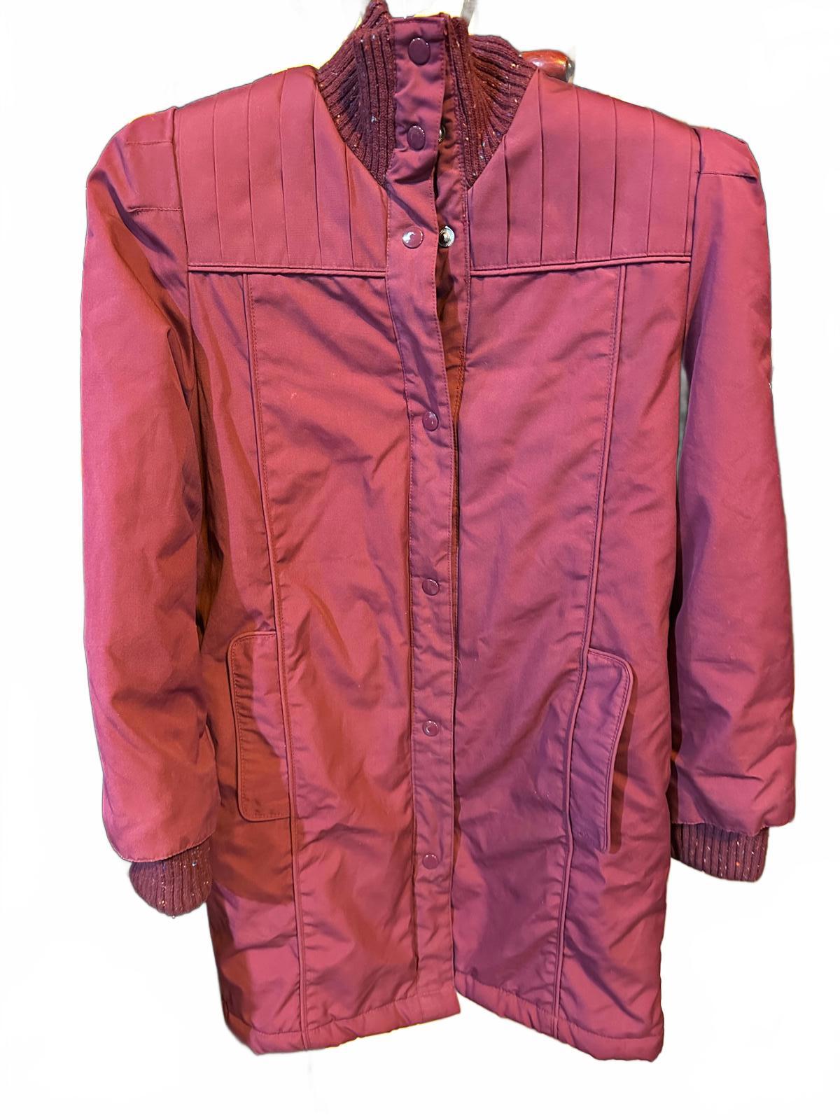 Vintage Women’s City Elements Burgundy Quilted Coat (Made in Taiwan ROC)
