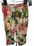 Silk Tropical Leaf Cropped Pants Women’s 2P