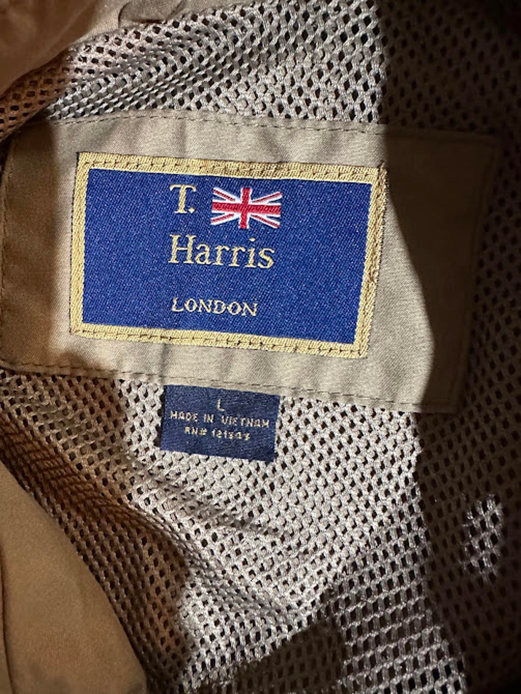 T. Harris London Khaki Zip Jacket XL