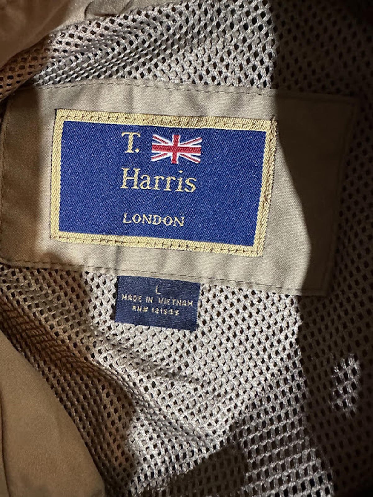 T. Harris London Khaki Zip Jacket XL