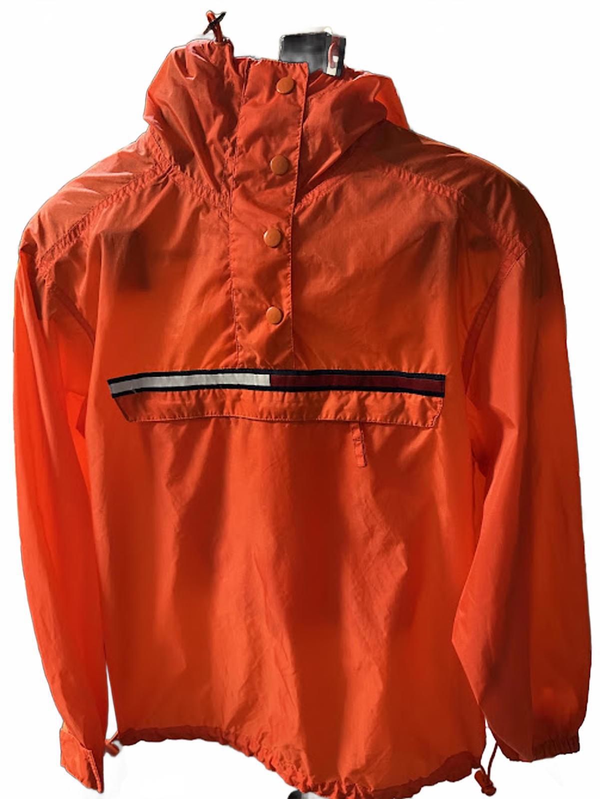 Tommy Hilfiger Orange Half-Zip Hooded Windbreaker S
