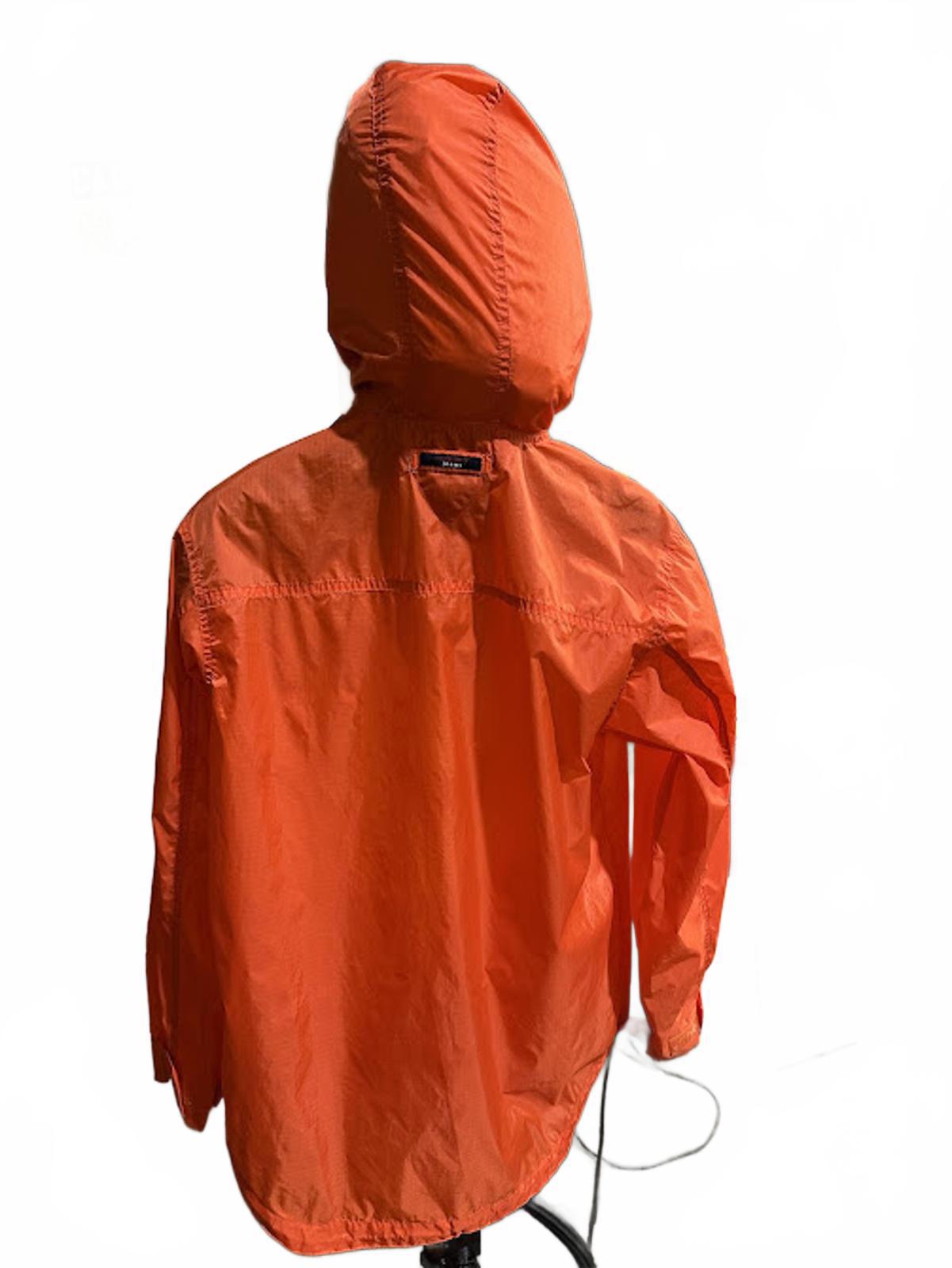 Tommy Hilfiger Orange Half-Zip Hooded Windbreaker S