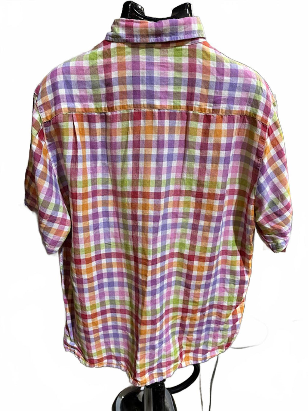 EQ Linen Cotton Plaid Shirt Large