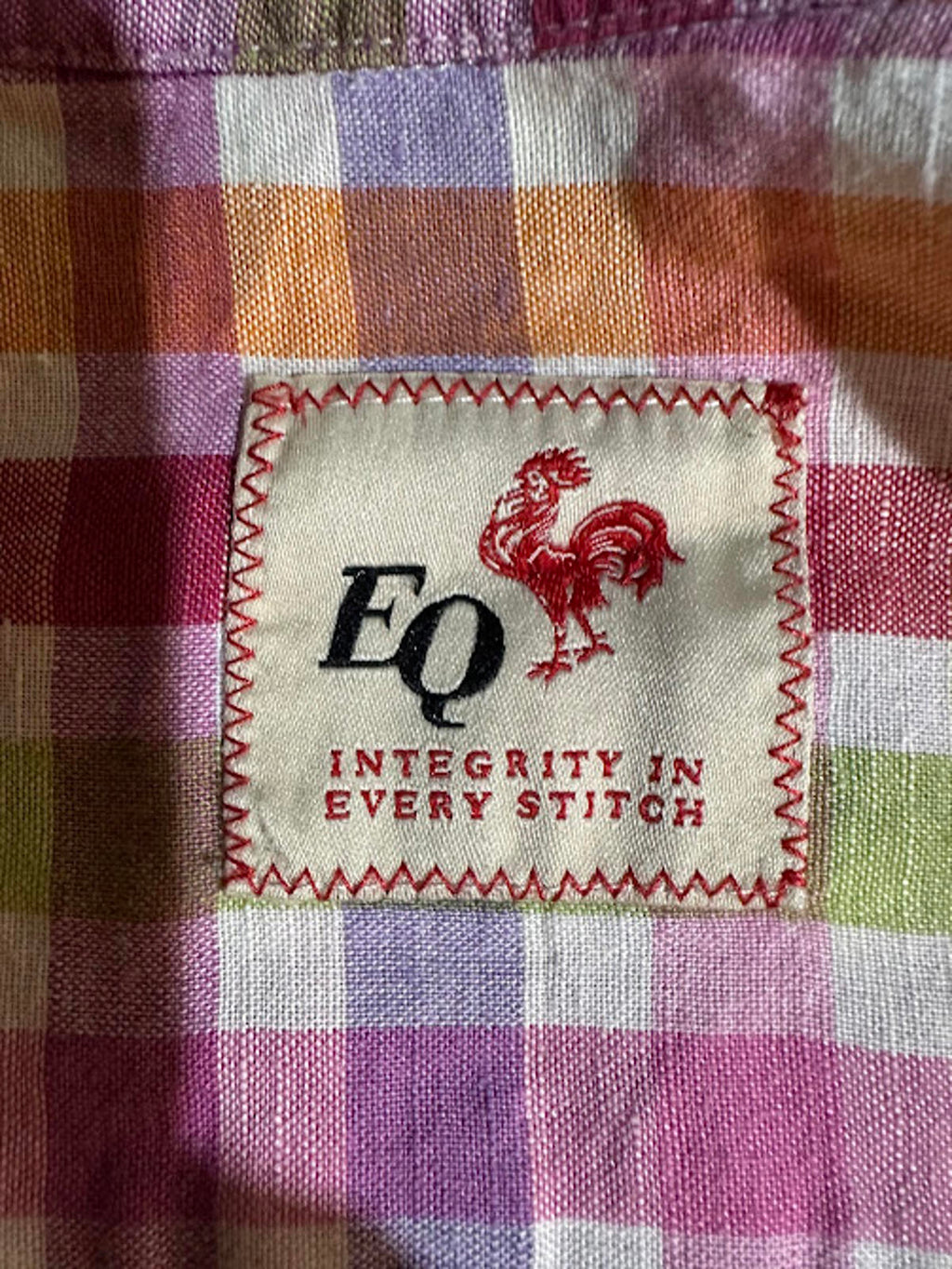 EQ Linen Cotton Plaid Shirt Large