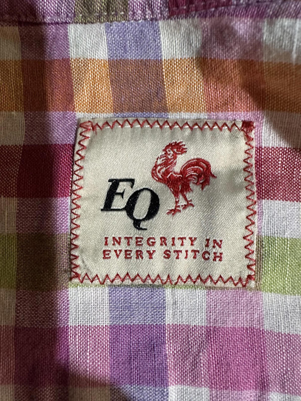 EQ Linen Cotton Plaid Shirt Large