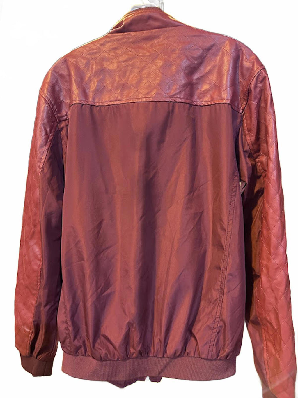 Springrain Burgundy Faux Leather Moto Jacket M