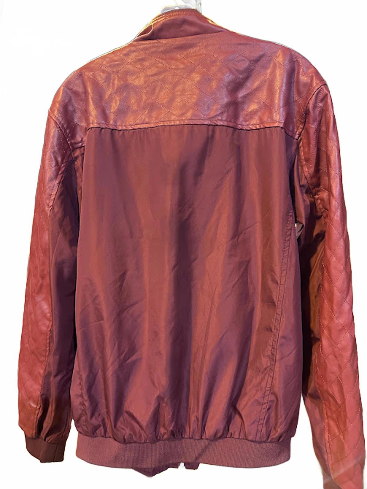 Springrain Burgundy Faux Leather Moto Jacket M